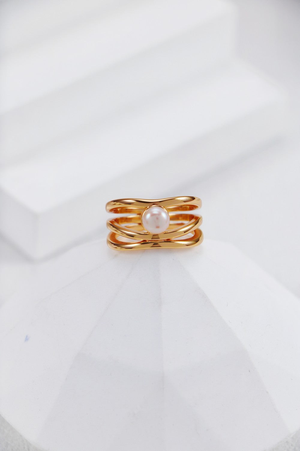 S925 Sterling Silver Pearl Ring (J0353)
