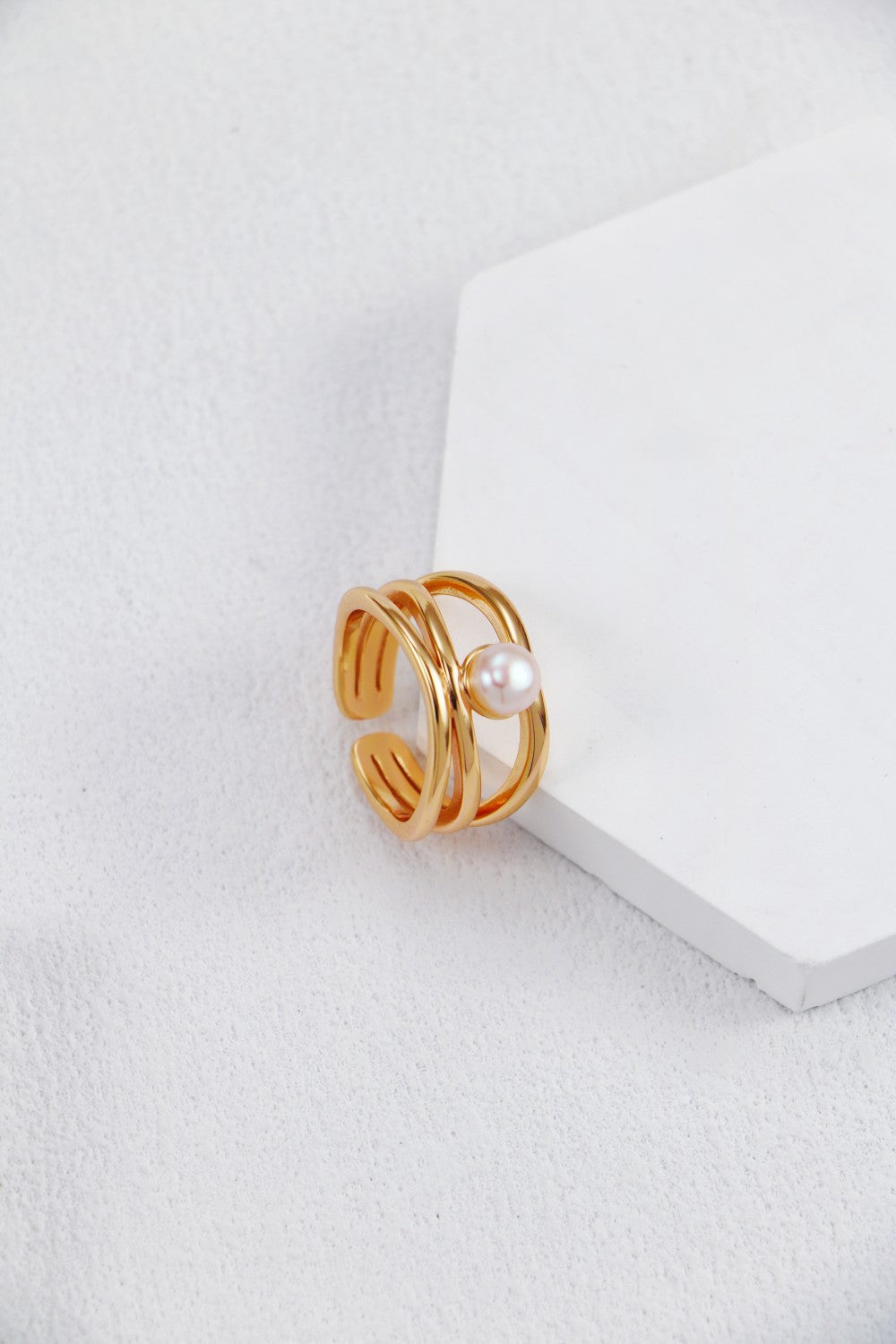 S925 Sterling Silver Pearl Ring (J0353)