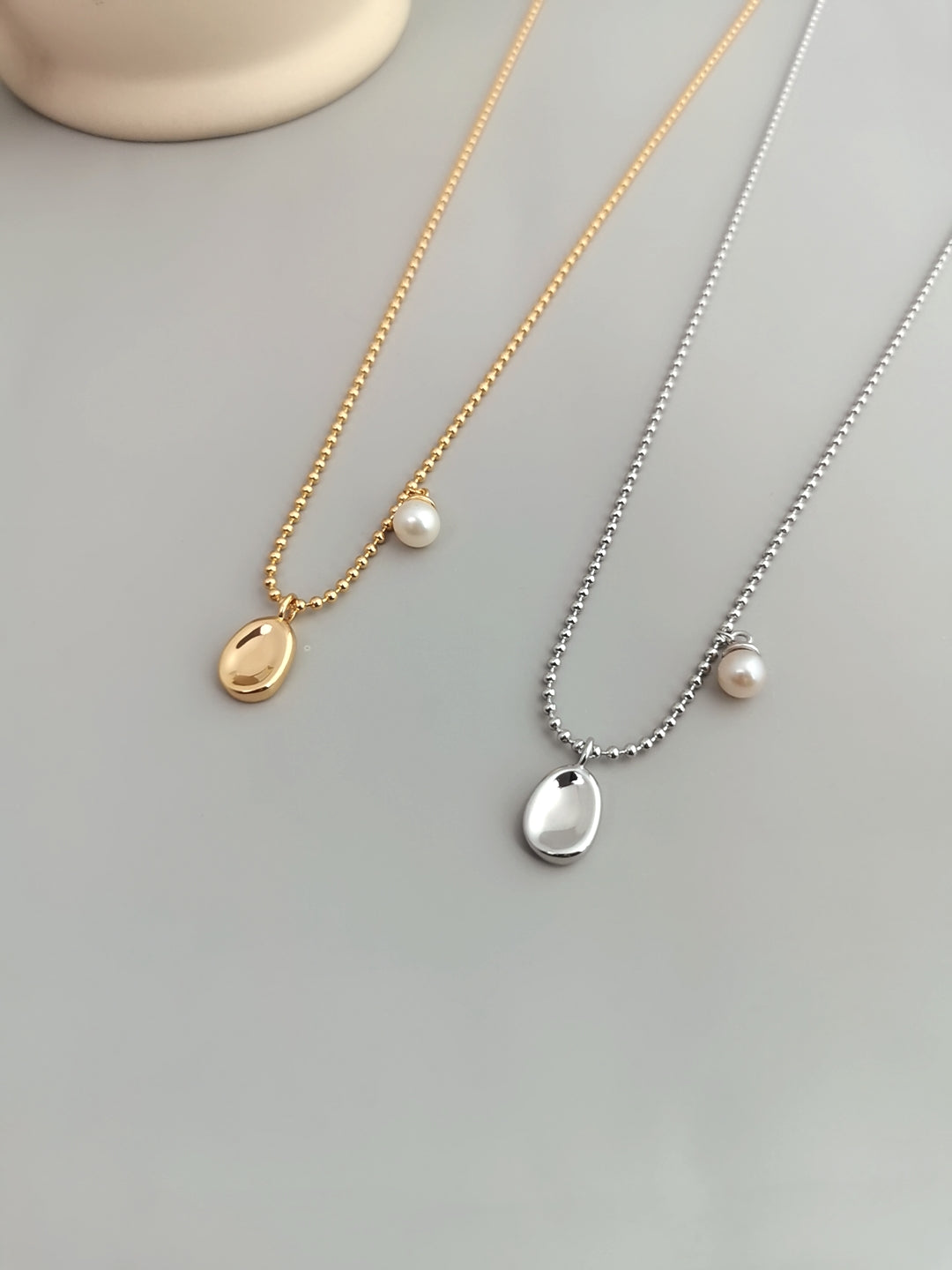 S925 Sterling Silver Minimalist Pearl Collarbone Necklace (D0216)
