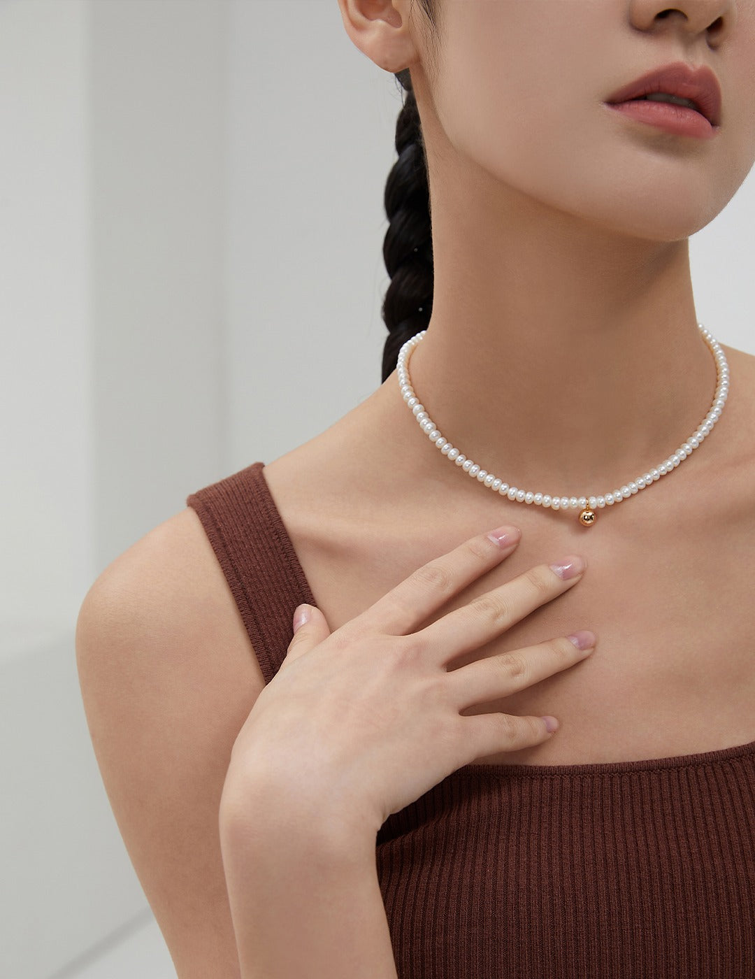S925 Sterling Silver Pearl Necklace (D0264)