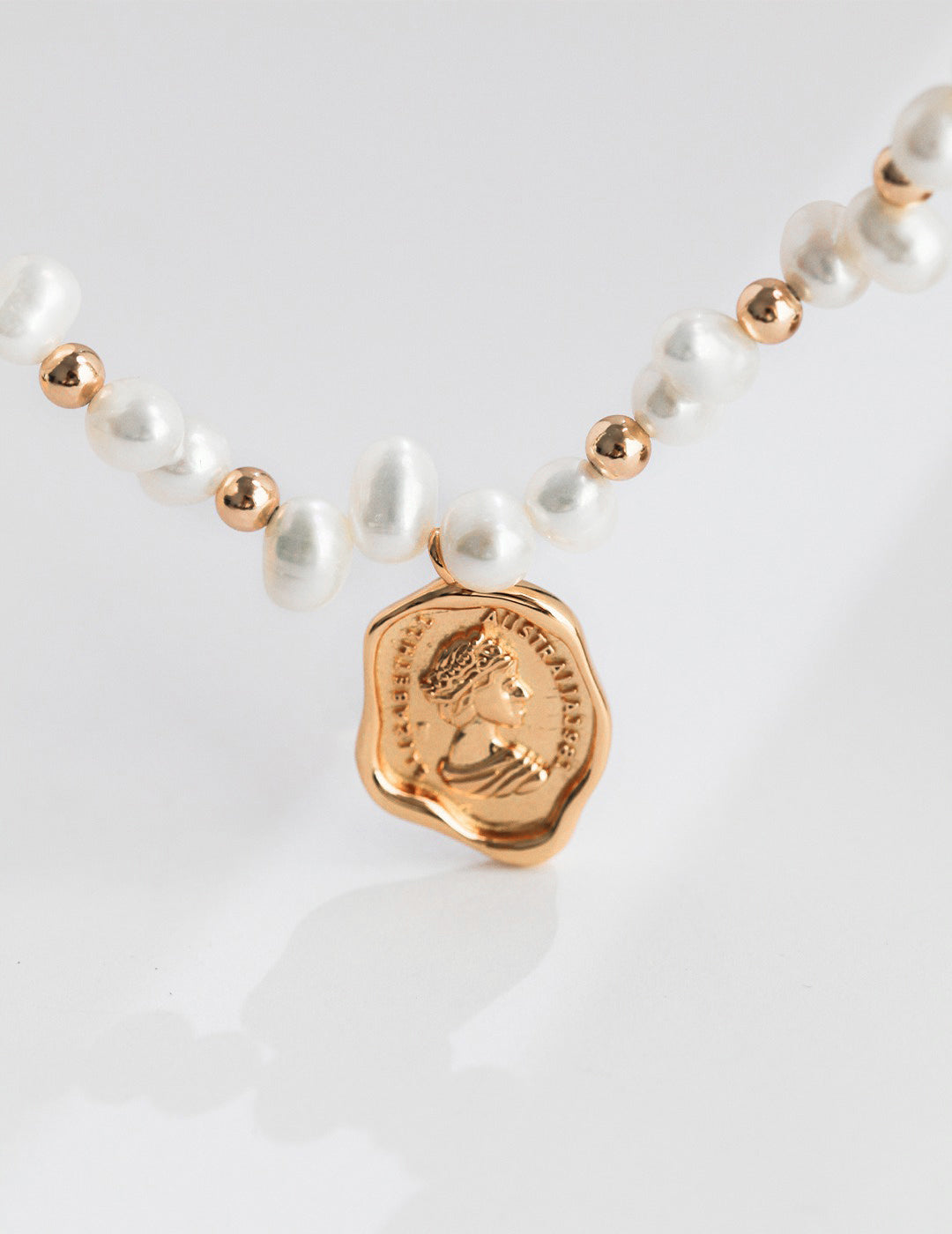 S925 Sterling Silver Natural Pearl Necklace Regal Queen's Seal with Vintage Wax Seal (D0276)