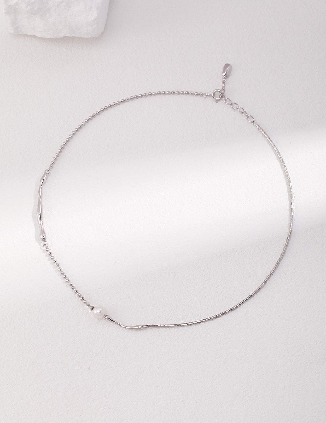 S925 Sterling Silver Pearl Necklace (D0294)