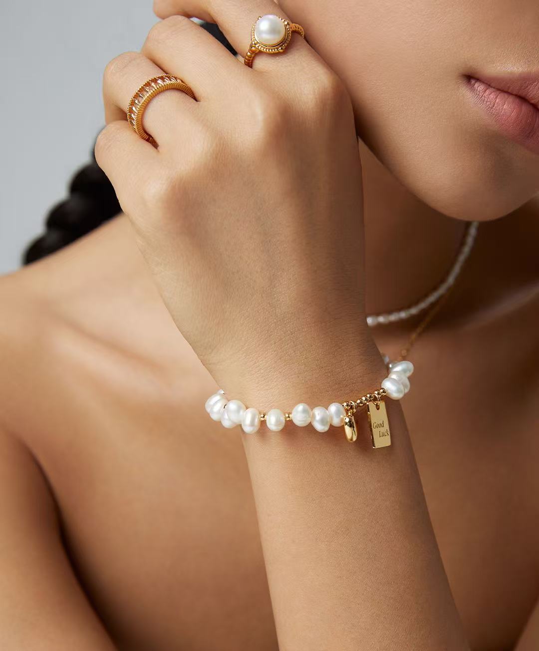 S925 Sterling Silver Natural Pearl Bracelet Adjustable (SL0088)