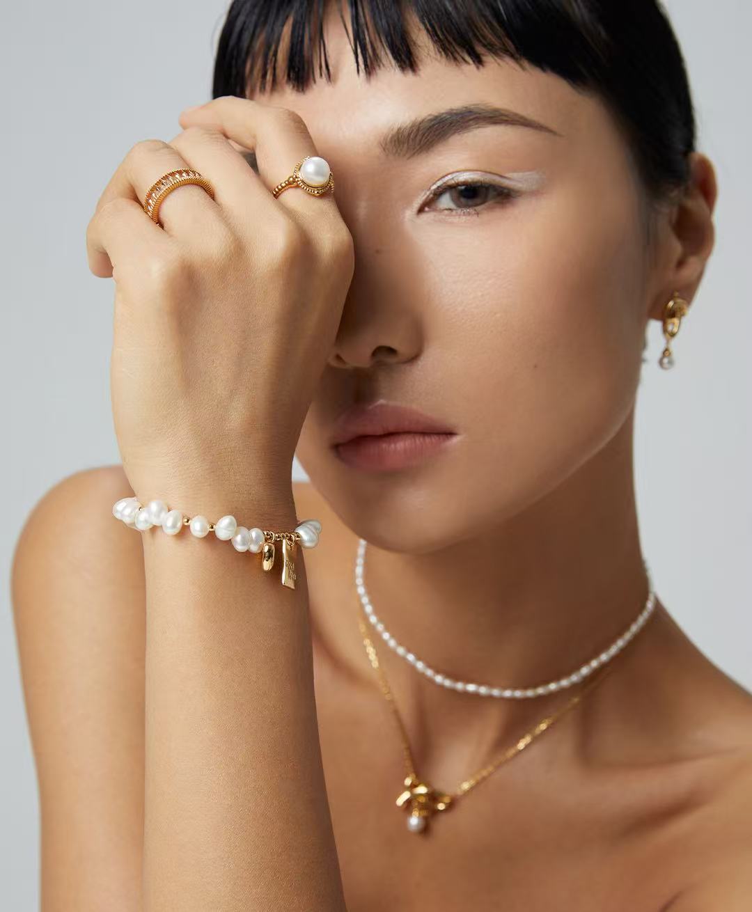 S925 Sterling Silver Natural Pearl Bracelet Adjustable (SL0088)