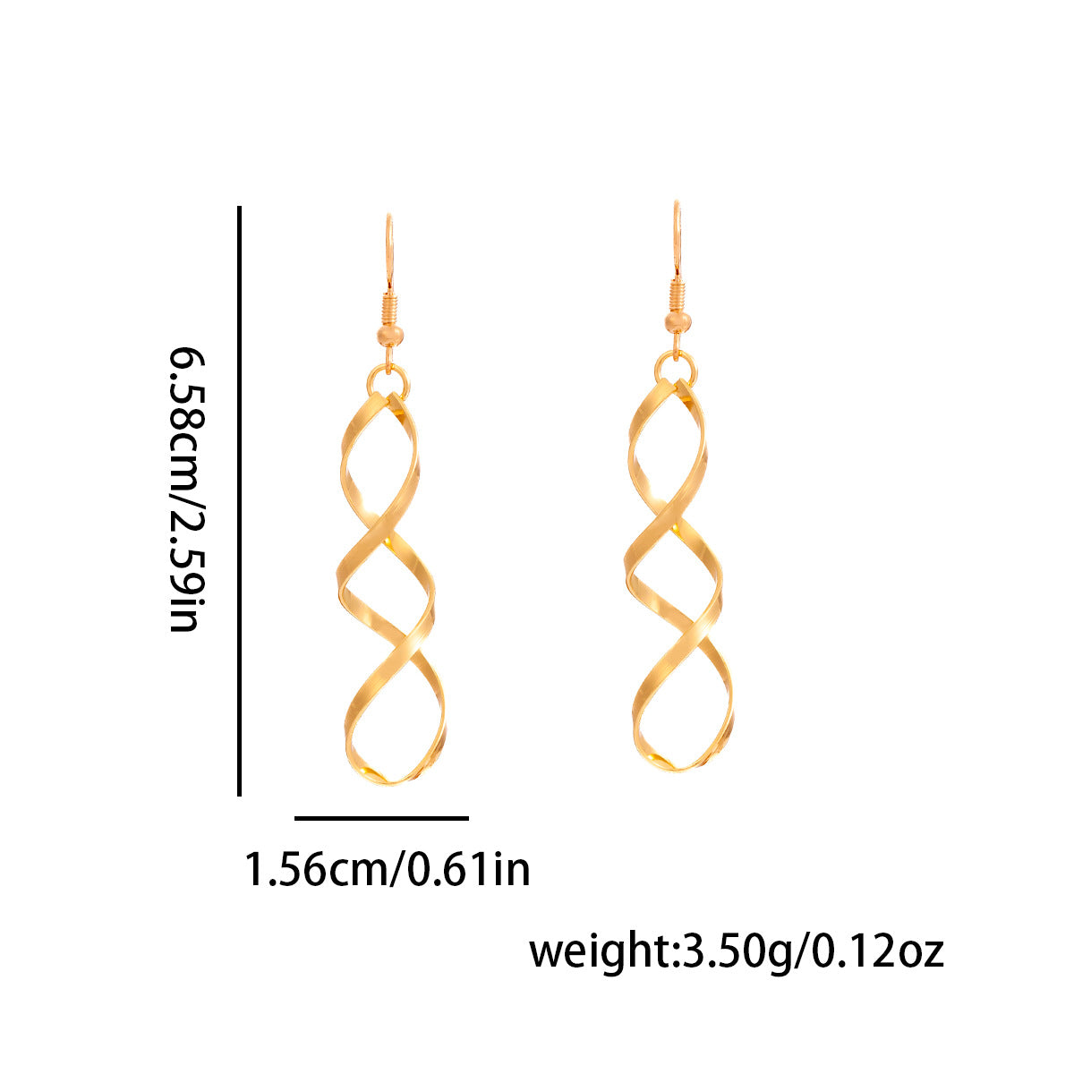Minimalist Geometric Spiral Ear Hooks (TE15)