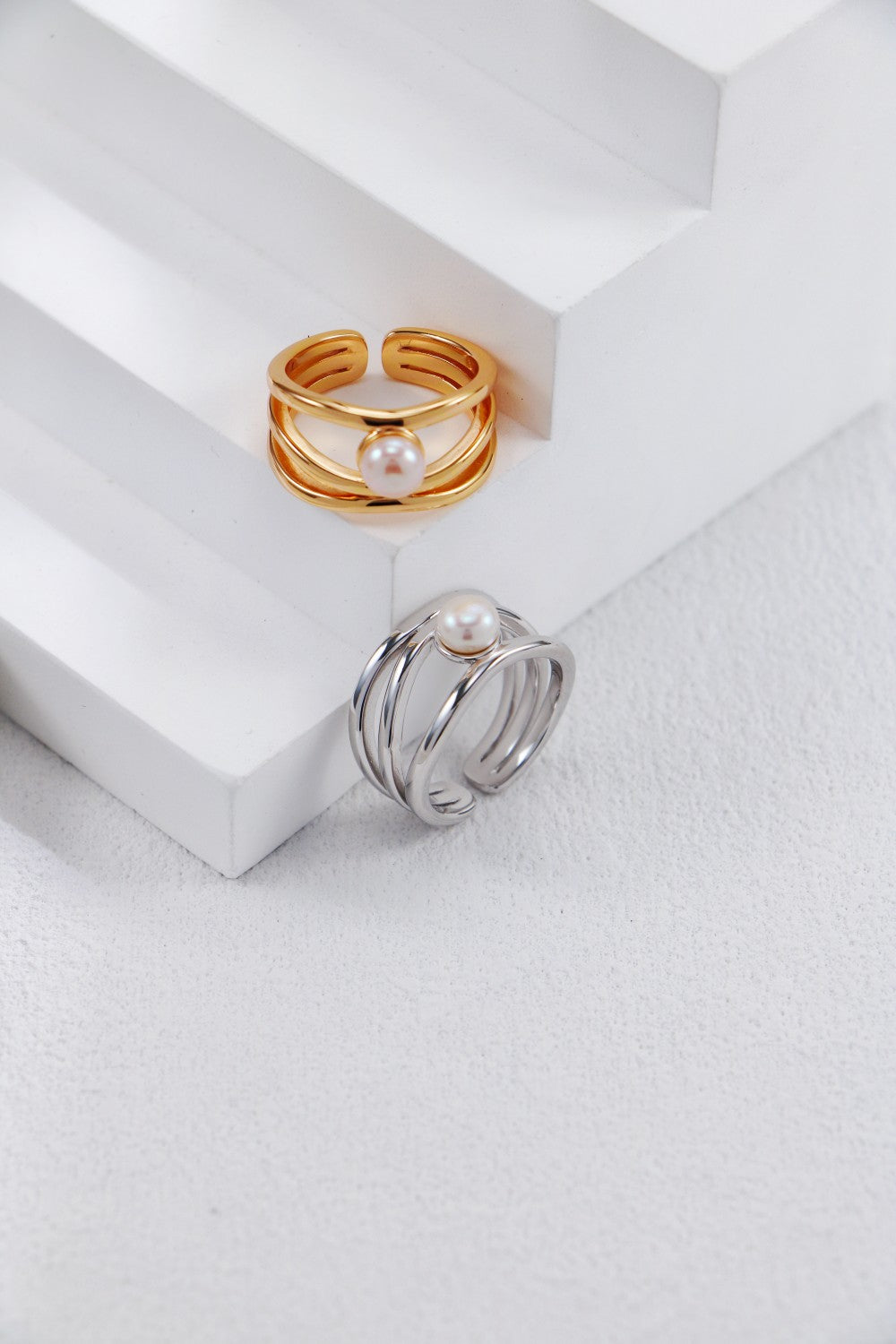 S925 Sterling Silver Pearl Ring (J0353)