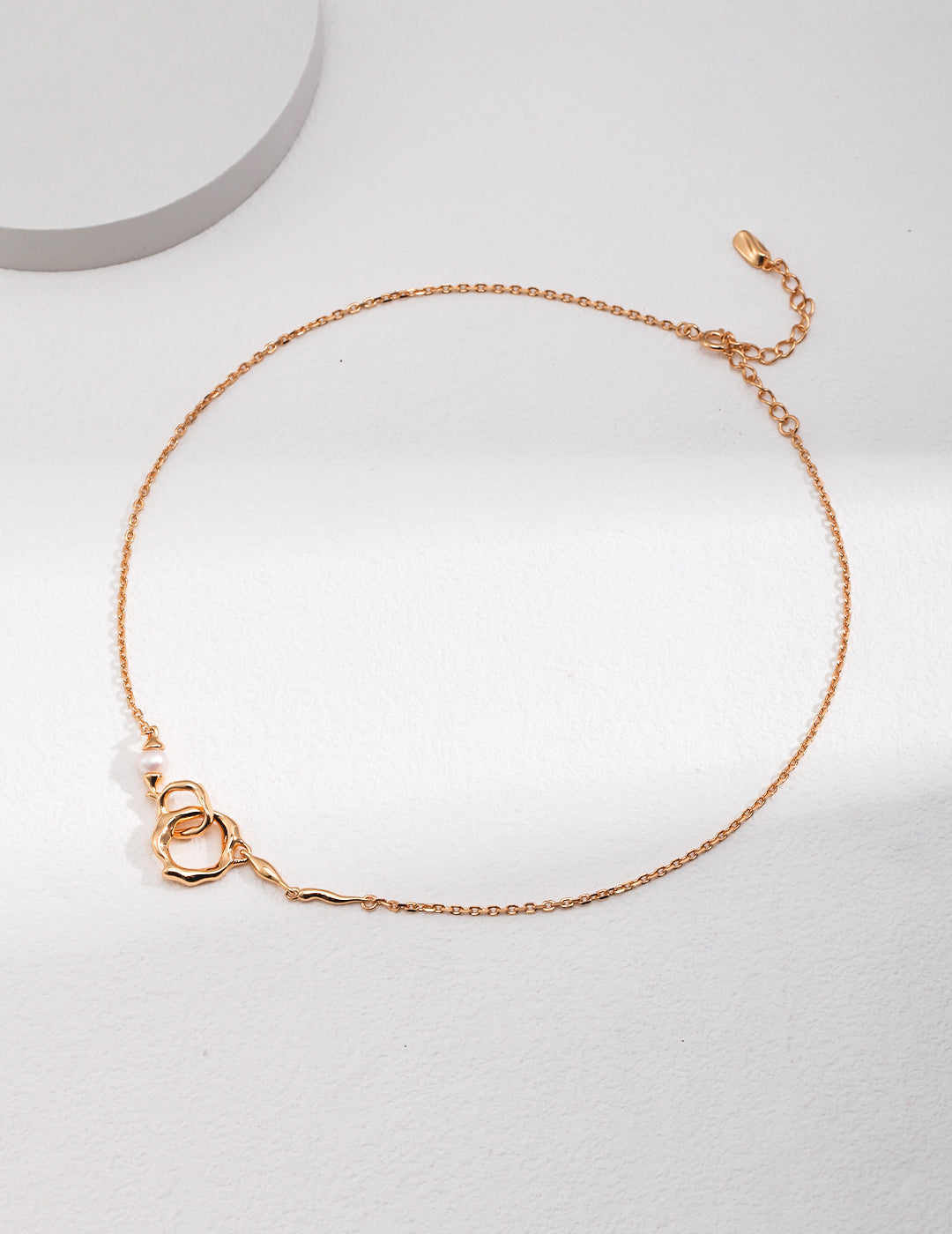 S925 Sterling Silver Minimalist Classic Double-Loop Necklace (D0307)