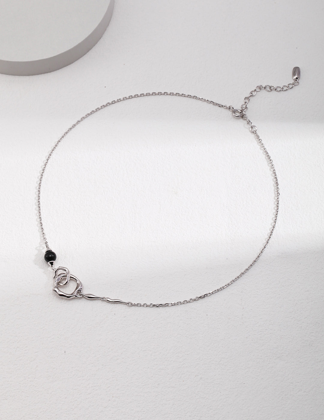 S925 Sterling Silver Minimalist Classic Double-Loop Necklace (D0307)