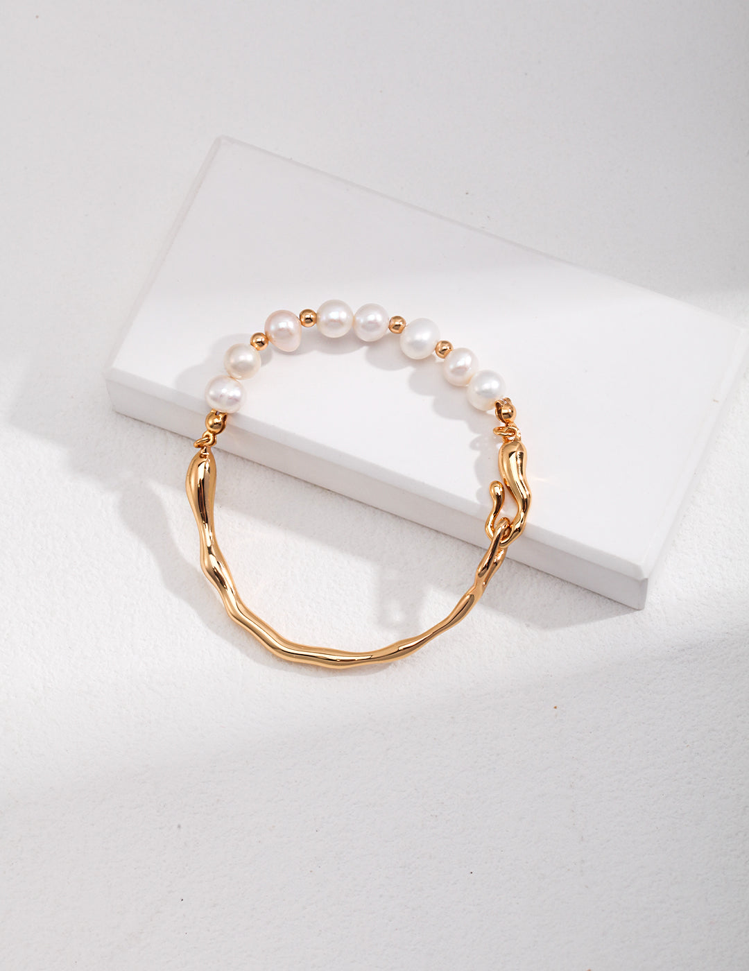 Liquid Collection# S925 Sterling Silver Pearl Bracelet (S0032)