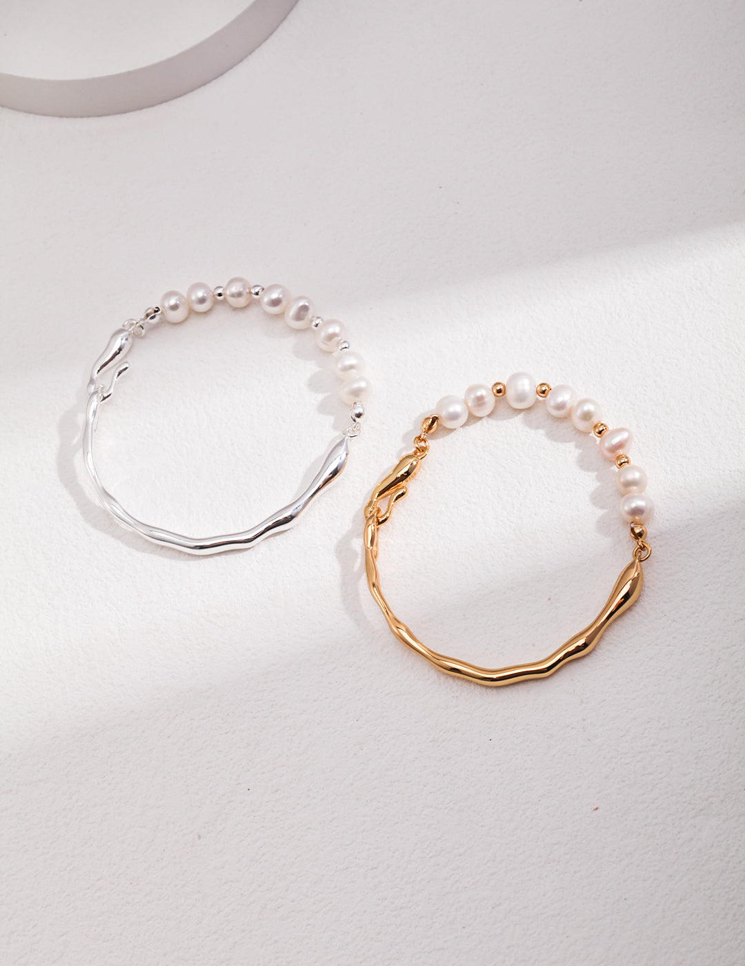 Liquid Collection# S925 Sterling Silver Pearl Bracelet (S0032)