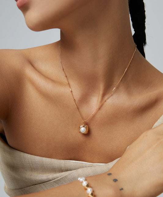 Artisanal S925 Sterling Silver Pearl Necklace (D0359)
