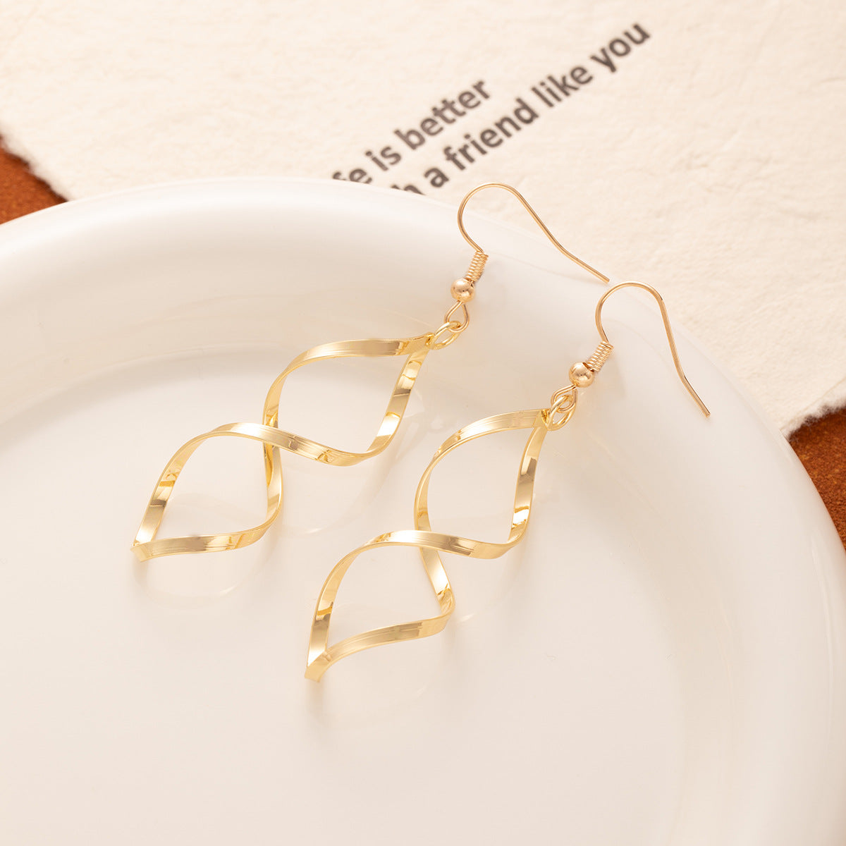 Minimalist Geometric Spiral Ear Hooks (TE15)