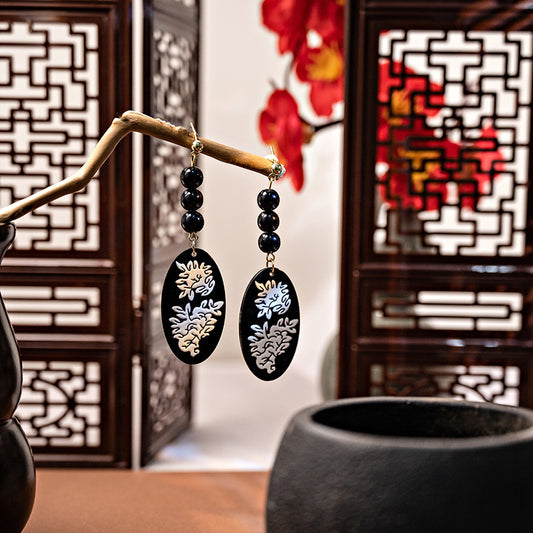 New Chinese Style Alloy Earrings (Silver Plated Needles) (TE08)