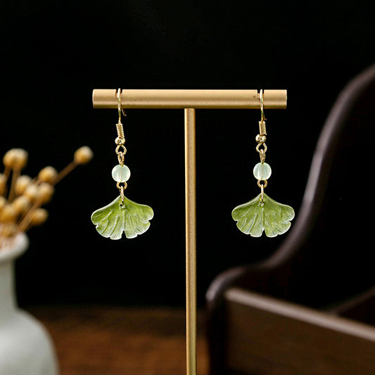 New Chinese Classic Style Leaf Element Drop Earrings (TE12)