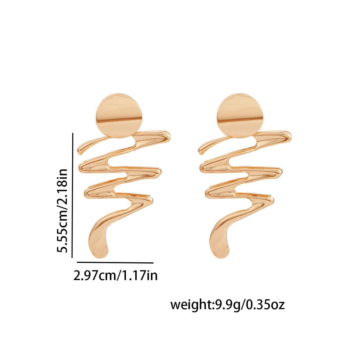 Retro-style Long Irregular Teardrop Stud Earring (TE14)