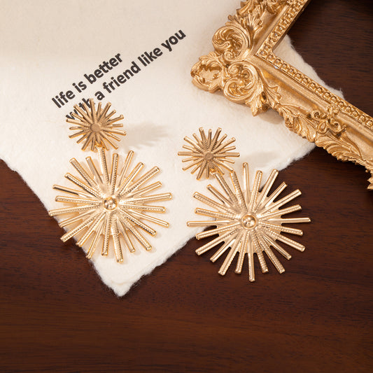 Vintage Gold Leaf Earrings (TE26)