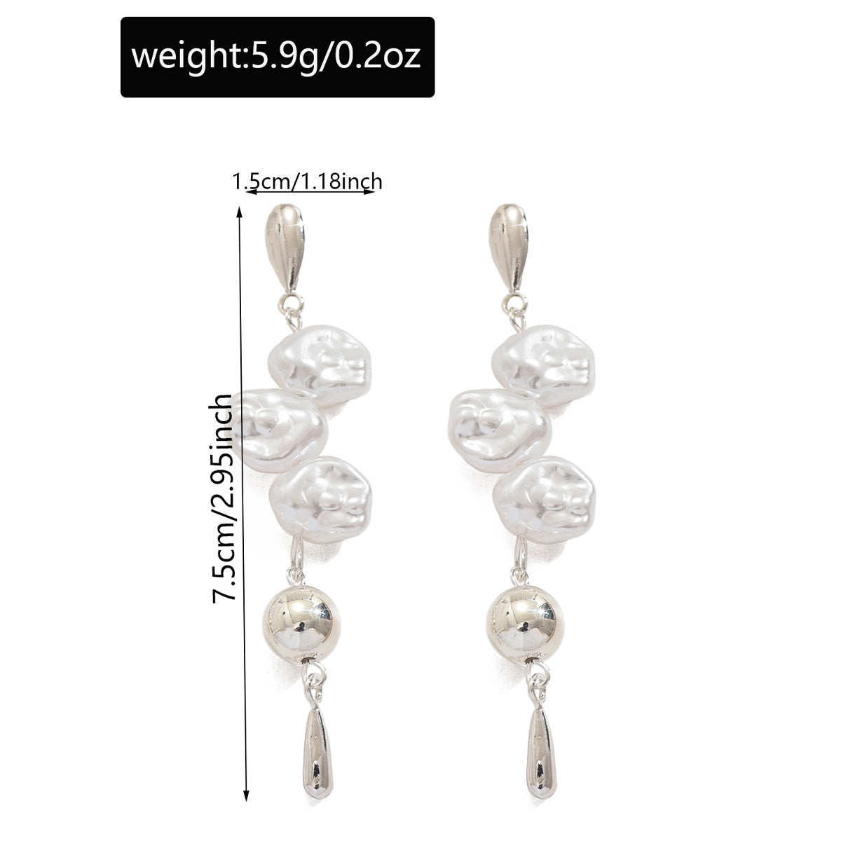 Baroque-style Irregular Pearl Teardrop Earrings - Minimalist Versatile Drop Earrings (TE32)